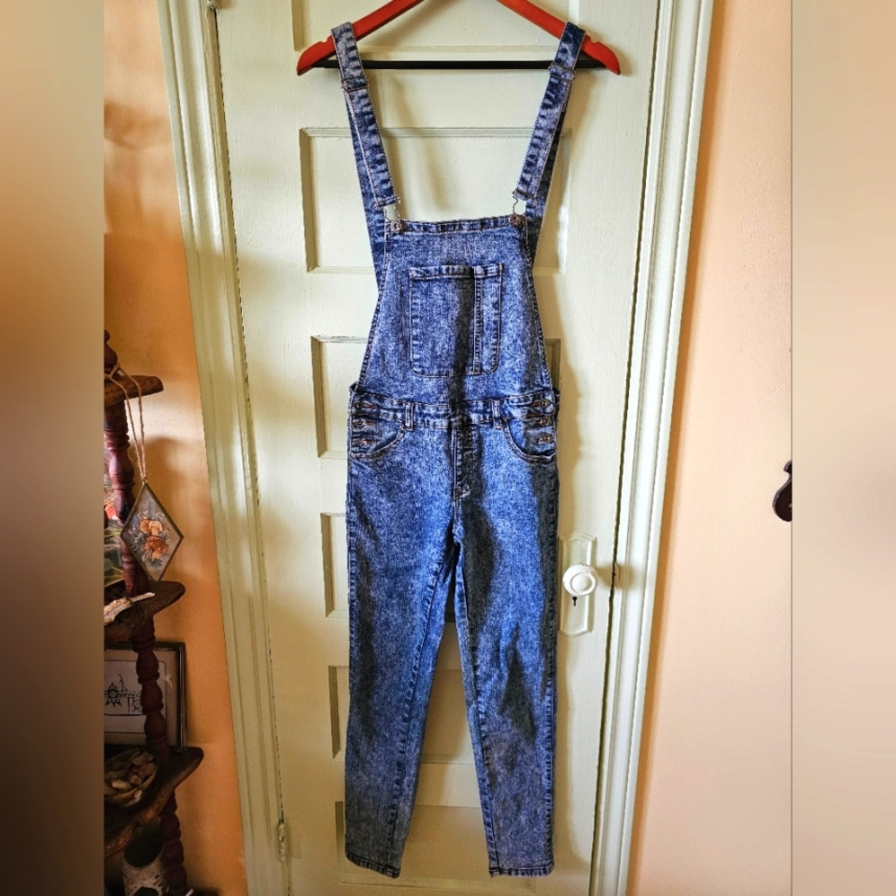 Parasuco acid wash overalls skinny fit blue vintage Y2K 90s - Picture 2 of 11